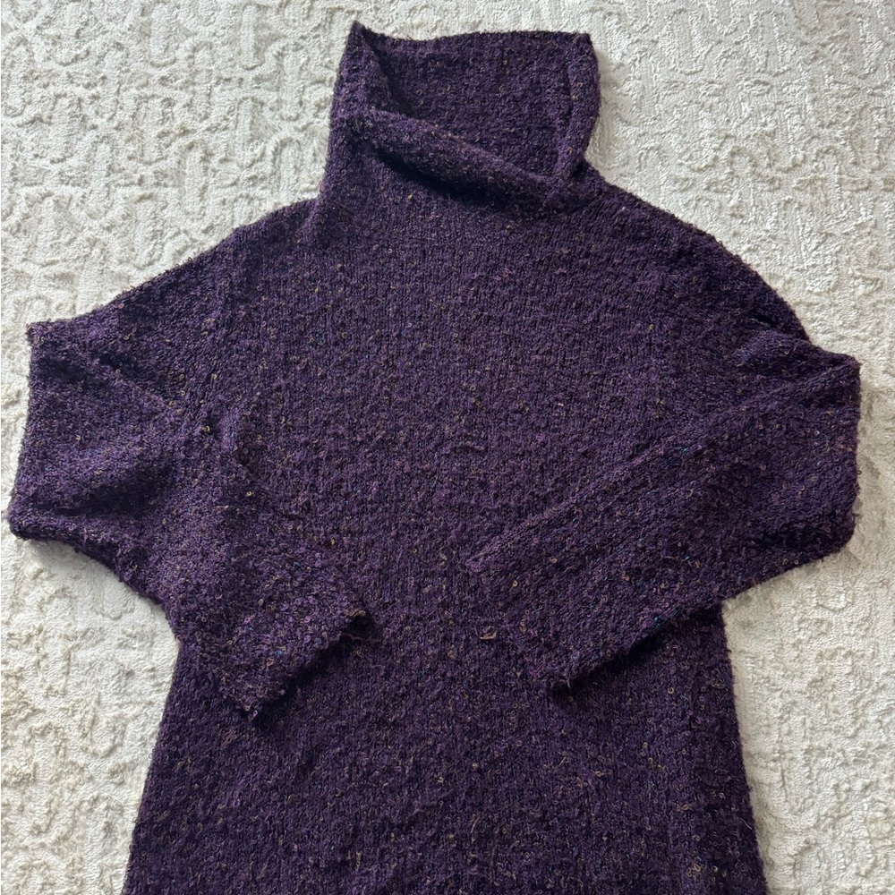 Coldwater Creek Deep Purple Cowl Neck Sweater - Picture 3 of 4